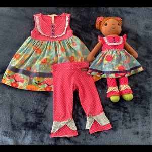 Matilda Jane lot - dress, scrappys, and doll